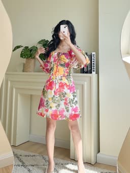 Thumbnail Đầm Cổ U Tay Phồng Hoạ Tiết Hoa - EDINI - D1498 1