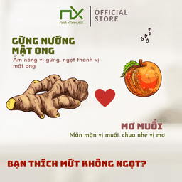 Thumbnail Gừng Nướng Mơ Muối Nam Xanh Hộp 80g(100g) 1
