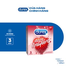 Thumbnail Bao cao su Durex Sensual Strawberry hương dâu (size 53mm, 3 bao/hộp) 2
