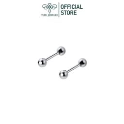 Thumbnail Khuyên tai bạc TLEE unisex bi hai đầu chốt ren nhiều size cá tính TLEE JEWELRY B0390 1