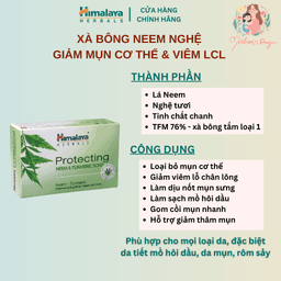 Thumbnail Xà phòng giảm mụn cơ thể từ lá neem Himalaya Neem Turmeric Soap 75g 1