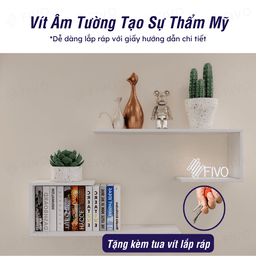 Thumbnail Kệ Để Sách Gỗ Treo Tường Đẹp Chữ J FIVO FB42, Gỗ Chống Ẩm, Thiết Kế Âm Tường, Đa Dạng Cách Trang Trí, Chịu Lực Tốt 3