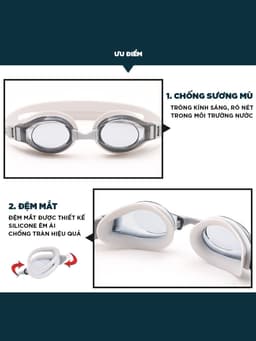 Thumbnail Kính Bơi KIếng Bơi Chính Hãng Chống Sương Chống UV Đệm Mắt Cao Su Dây Đeo Êm Ái Cleacco SG1670 Boro Sport 2