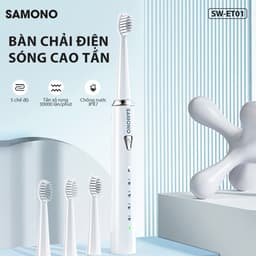 Thumbnail Bàn chải điện Samono SW-ET01, 5 chế độ đánh răng cho người lớn và trẻ em, 4 đầu bàn chải thay thế mềm mại 2