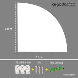 Thumbnail Kệ Gỗ Góc Tam Giác Gắn Tường, Kệ Hình Quạt 28cm Mini Nhỏ Xinh Không Cần Khoan KEGODA KGD41 2