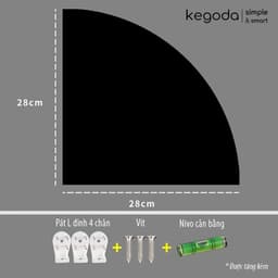 Thumbnail Kệ Gỗ Góc Tam Giác Gắn Tường, Kệ Hình Quạt 28cm Mini Nhỏ Xinh Không Cần Khoan KEGODA KGD41 1