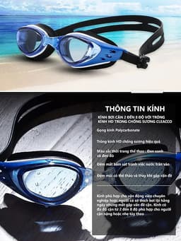 Thumbnail Kính Bơi Cận Từ 2 Đến 7 Độ Kính Bơi Người Cận Dây Đeo Êm Ái Đệm Mũi Dẻo Chống UV Chông Sương Cleacco DL603 Boro Sport 1