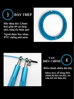 Thumbnail Dây nhảy Bảo Hành 12 Tháng Dây Nhảy Thép Tay Cầm Hợp Kim Nhôm Chắc Chắn Cleacco DNT Boro Sport 3