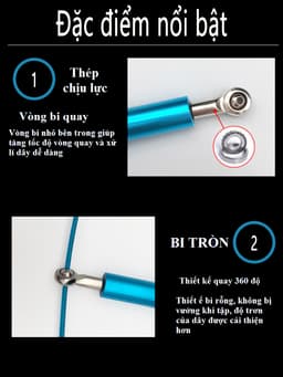 Thumbnail Dây nhảy Bảo Hành 12 Tháng Dây Nhảy Thép Tay Cầm Hợp Kim Nhôm Chắc Chắn Cleacco DNT Boro Sport 2