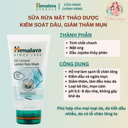 Thumbnail Sữa rửa mặt chanh mật ong sạch dầu, thu nhỏ lỗ chân lông Himalaya Oil Control Lemon Face Wash 150ml 2