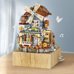 Thumbnail Bộ đồ chơi lắp ráp mô hình hộp nhạc cối xay gió-1239 hãng LOZ 3