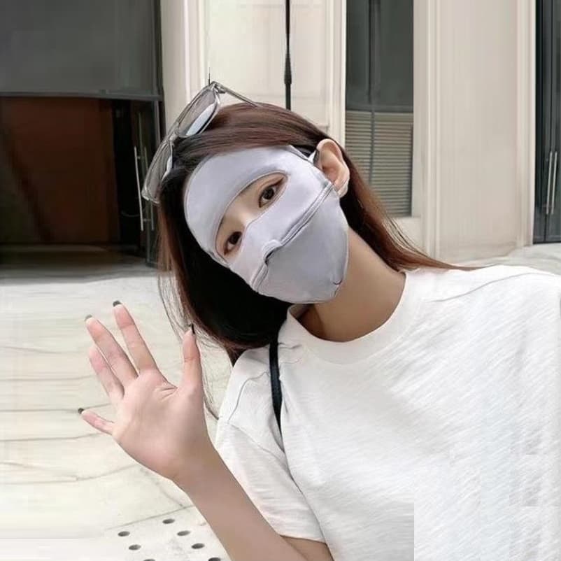 Ảnh Khẩu Trang - Taky, Mặt Nạ Vải Lụa Lạnh 2 Lớp Che Phủ Kín Đi Ngoài Trời,  Che Kín Toàn Mặt Trán Chống Tia UV UFP 50+ 7887 2