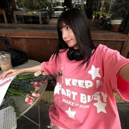 Thumbnail Áo thun nữ NELLY -  You Keep My Heart phong cách basic hiện đại cá tính chất cotton 100% dáng tay lỡ 1