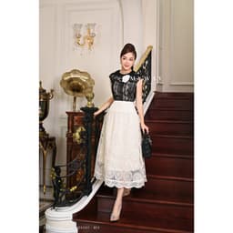 Thumbnail Chân Váy Xòe Dạo Phố Nữ My Way Cạp Cao Họa Tiết Ren Sang Trọng 8MCX262 1