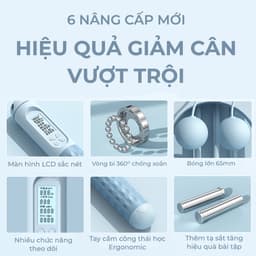 Thumbnail Dây Nhảy Không Dây Đếm Số Vòng, Dây Tập Thể Dục Giảm Cân Tại Nhà Bóng Nhựa To 4 Chế Độ Luyện Tập 2