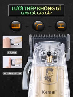 Thumbnail Tông đơ cắt tóc chuyên nghiệp Kemei KM-NG203 sạc nhanh USB công suất mạnh có thể dùng cạo tóc/ fade tóc- Hàng chính hãng 3