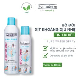Thumbnail Bộ xịt khoáng dưỡng da cấp ẩm Evoluderm Atomiseur Eau Pure 400ml và 150ml 1