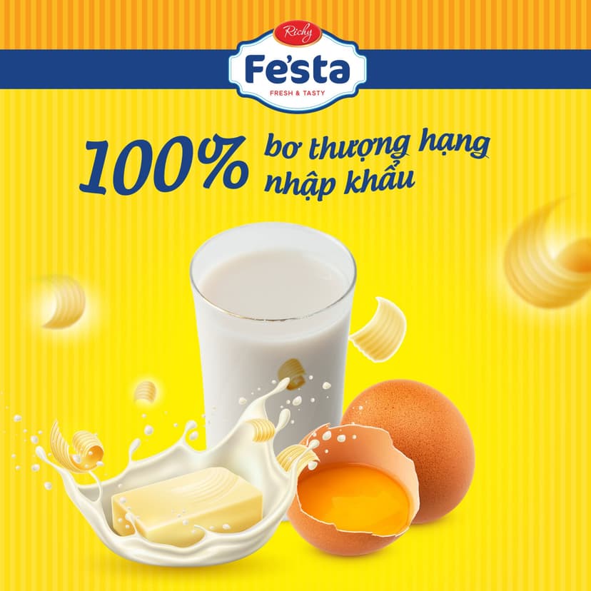 Ảnh [VỊ MỚI!!!] Combo 2 Túi Bánh Mì Hoa Cúc Ngàn Lớp Fe'sta Richy 3 Bánh/Túi 4