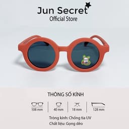 Thumbnail Kính mát trẻ em thời trang Jun Secret gọng tròn nhựa dẻo chống tia UV cao cấp dành cho bé trai và bé gái JS11065 1