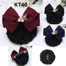 Thumbnail GOTI Kẹp Búi Tóc Công Sở, Y Tá Đính Nơ Nhiều Màu Kẹp Tóc Có Búi Lưới Xinh Xắn Thời Trang Nữ KT37 2