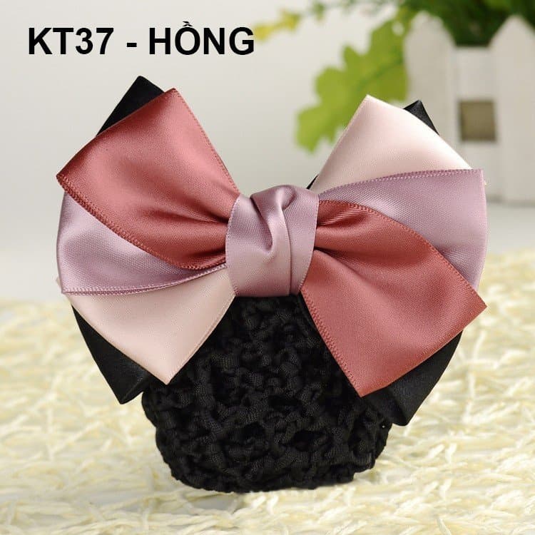 Ảnh GOTI Kẹp Búi Tóc Cao Cấp Đính Nơ Nhiều Màu Kiểu Kẹp Tóc Có Búi Lưới Xinh Xắn Công Sở, Y Tá  KT37 4