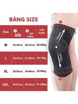 Thumbnail Băng Quấn Bảo Vệ Đầu Gối (1 cái) Đai Bảo Vệ Khớp Gối Chất Liệu Thoáng Mát 2 trong 1 Cleacco BBCDG Boro Sport 2