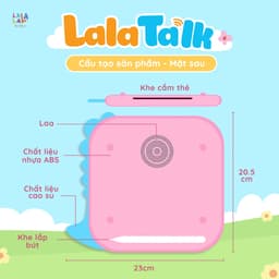 Thumbnail Máy Đọc Thẻ Song Ngữ Anh Việt Lalatalk Có Phát Nhạc Kết Hợp Bảng Viết Tự Xóa Thông Minh Lalala Baby 3