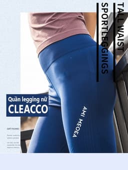 Thumbnail Quần Legging Nữ Bảo Hành 12 Tháng Quần Tập Gym Tập Yoga Chất Vải Dệt Thoáng Mát Co Giãn 4 Chiều Cleacco QLN Boro Sport 4