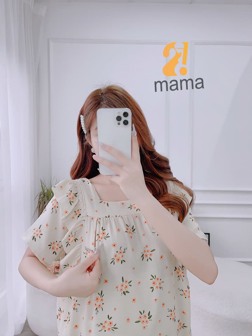 Ảnh Đồ Bộ Bầu Và Sau Sinh 2mama Nhiều Màu Hoa Nhí Siêu Mát Mềm Mại, Dễ Thương Đủ Size 40-75kg 3
