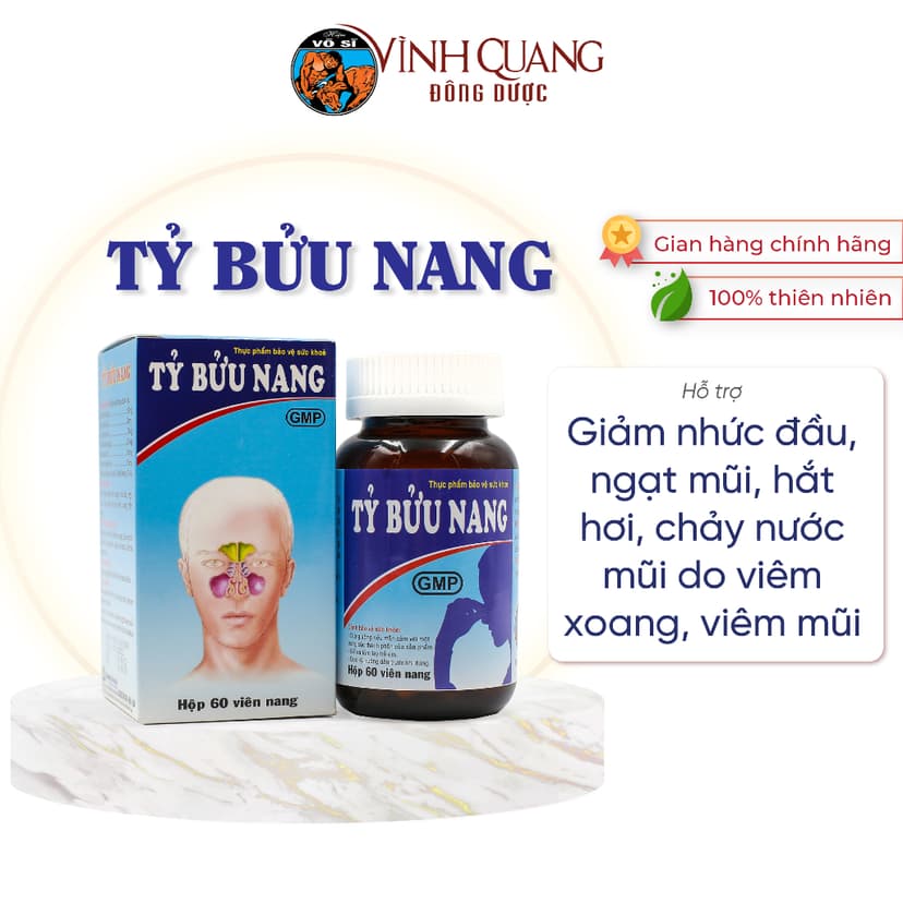 Ảnh Tỷ Bửu Nang VĨNH QUANG - Viêm xoang, Viêm mũi dị ứng, Nghẹt mũi, Chảy nước mũi - Hộp 60 viên 1