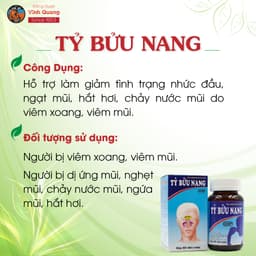 Thumbnail Tỷ Bửu Nang VĨNH QUANG - Viêm xoang, Viêm mũi dị ứng, Nghẹt mũi, Chảy nước mũi - Hộp 60 viên 3