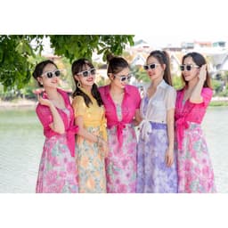 Thumbnail Áo sơ mi buộc vạt cổ đức mỏng dạng khoác ngoài chất liệu tơ bảng màu xinh có túi ngực dễ phối đồ 4