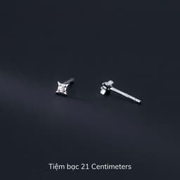 Thumbnail Khuyên tai bạc Hình thoi đính đá Bông tai bạc Tiệm bạc 21 Centimeters 1