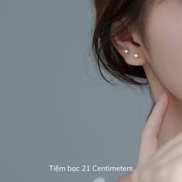 Thumbnail Khuyên tai bạc Hình thoi đính đá Bông tai bạc Tiệm bạc 21 Centimeters 2