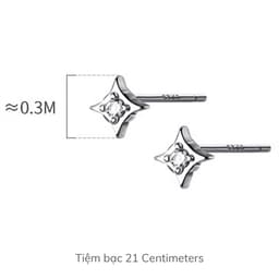 Thumbnail Khuyên tai bạc Hình thoi đính đá Bông tai bạc Tiệm bạc 21 Centimeters 3