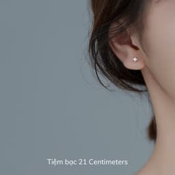 Thumbnail Khuyên tai bạc Hình thoi đính đá Bông tai bạc Tiệm bạc 21 Centimeters 4