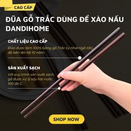 Thumbnail Đũa xào nấu thức ăn DandiHome gỗ trắc dai 35,5cm cao cấp, chịu nhiệt tốt, an toàn 2
