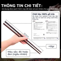 Thumbnail Đũa xào nấu thức ăn DandiHome gỗ trắc dai 35,5cm cao cấp, chịu nhiệt tốt, an toàn 3