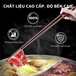 Thumbnail Đũa xào nấu thức ăn DandiHome gỗ trắc dai 35,5cm cao cấp, chịu nhiệt tốt, an toàn 4
