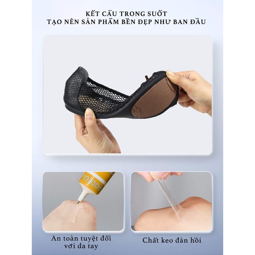 Ảnh Keo Dán Giày Dép Siêu Dính Chắc Chắn Trong Suốt An Toàn Với Da Tay 60ml 2