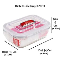 Thumbnail Bộ 3 Hộp Đựng Cơm Thủy Tinh Chịu Nhiệt COBA'COOK Chữ Nhật 370ml Và Túi -CCL33BS 2