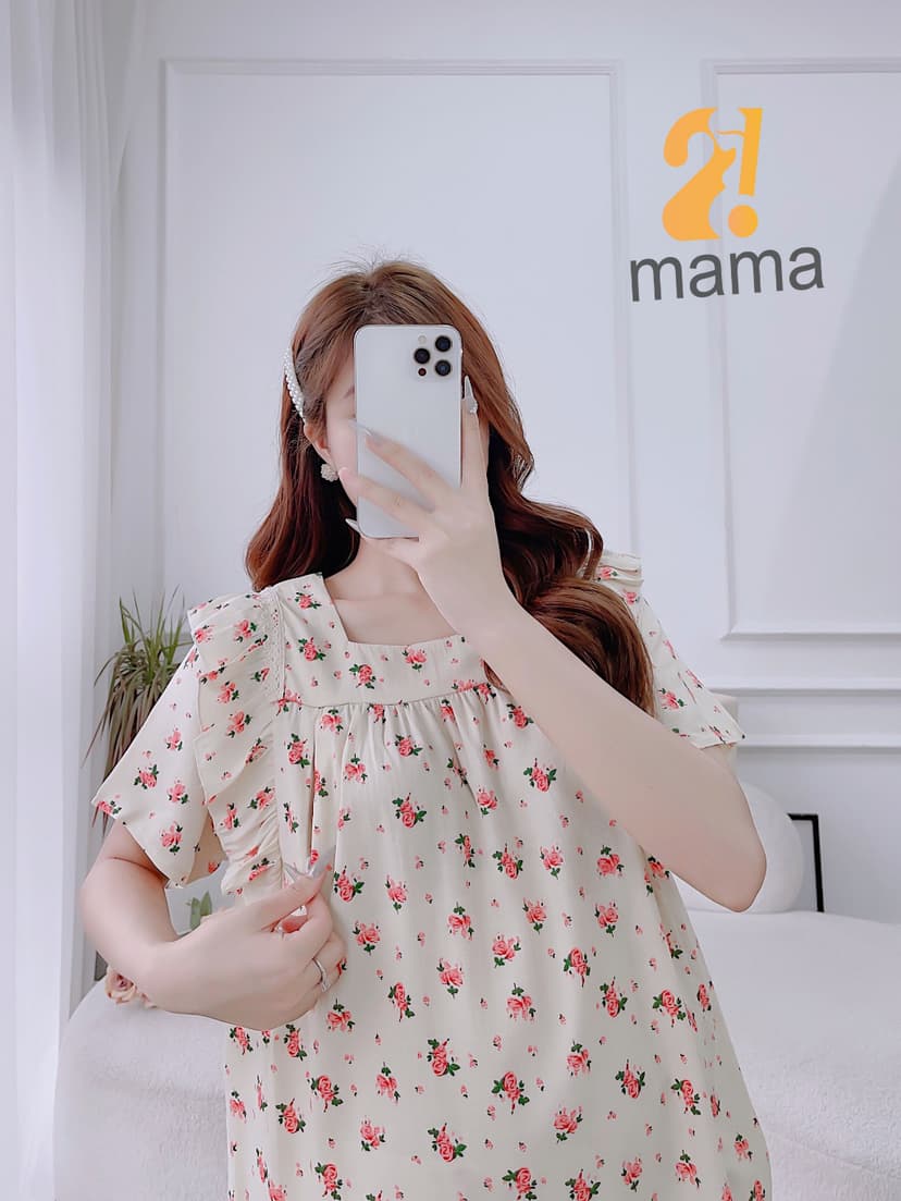 Ảnh Bộ đồ bầu lửng  2MAMA chất đũi, mềm mịn, 3 tầng cộc tay mùa hè sau sinh cho mẹ V222 4