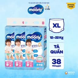 Thumbnail Bộ 3 Tã quần cao cấp Moony Bé Gái L44/XL38/XXL26/XXXL14 - Nhập khẩu Nhật Bản 1