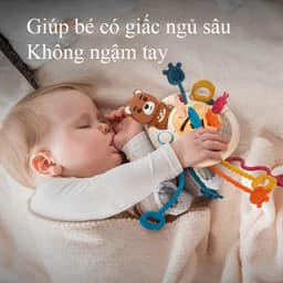 Thumbnail Đồ chơi gặm nướu chất liệu nhựa và cao su non có dây rút thông minh rèn luyện vận động thô 3