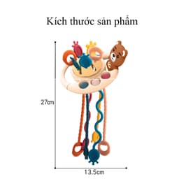 Thumbnail Đồ chơi gặm nướu chất liệu nhựa và cao su non có dây rút thông minh rèn luyện vận động thô 1