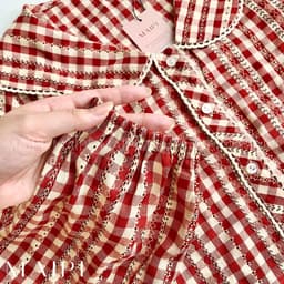 Thumbnail Bộ đồ ngủ mặc nhà Dalia họa tiết kẻ caro trẻ trung, chất liệu đũi mềm mại, kiểu dáng năng động thiêt kế by L'AMME 4