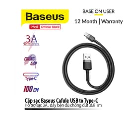 Thumbnail Cáp sạc Baseus Cafule USB to TypeC hỗ trợ truyền dữ liệu cho Android/15/15 ProMax/15 Pro/16pro/16promax (0.5m/1m/2m/3m) 1