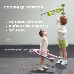 Thumbnail Xe trượt scooter cho bé Cooghi Q1, 3-10 tuổi, bánh LED phát sáng, gấp gọn, siêu nhẹ 4