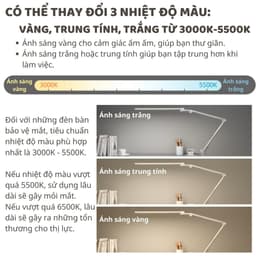 Thumbnail Đèn bàn học bảo vệ mắt DandiHome Ergo 1 chống cận để làm việc, đọc sách có thể kéo dài và gấp gọn - 3 chế độ sáng 4
