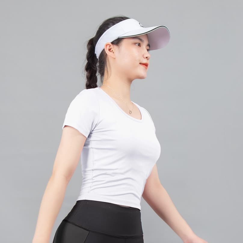 Ảnh Áo thể thao Gladimax Croptop Cộc Tay cá tính có sẵn đệm ngực hỗ trợ tập luyện hiệu quả 3